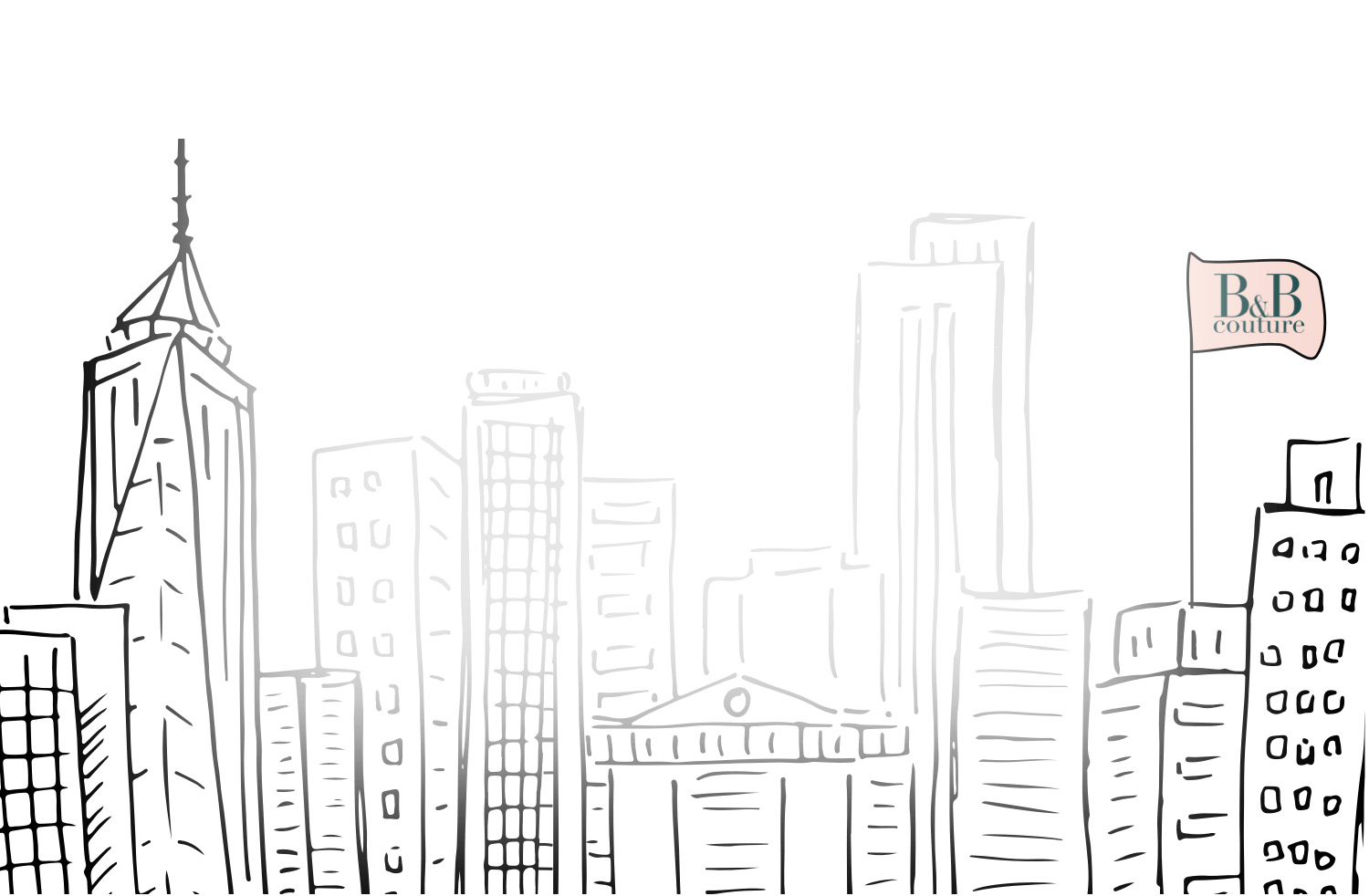 Skyline sketch of New York City shown on mobile device